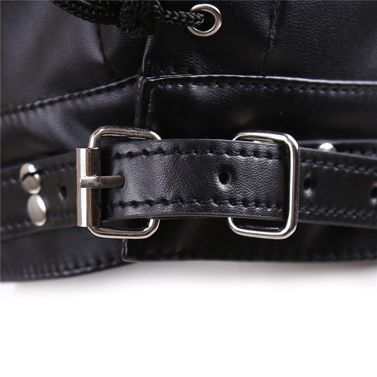 Black Faux Leather BDSM/Fetish Deprivation Mask