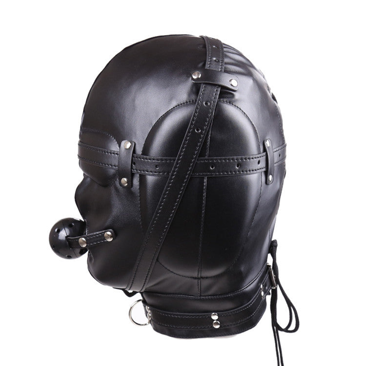 Black Faux Leather BDSM/Fetish Deprivation Mask