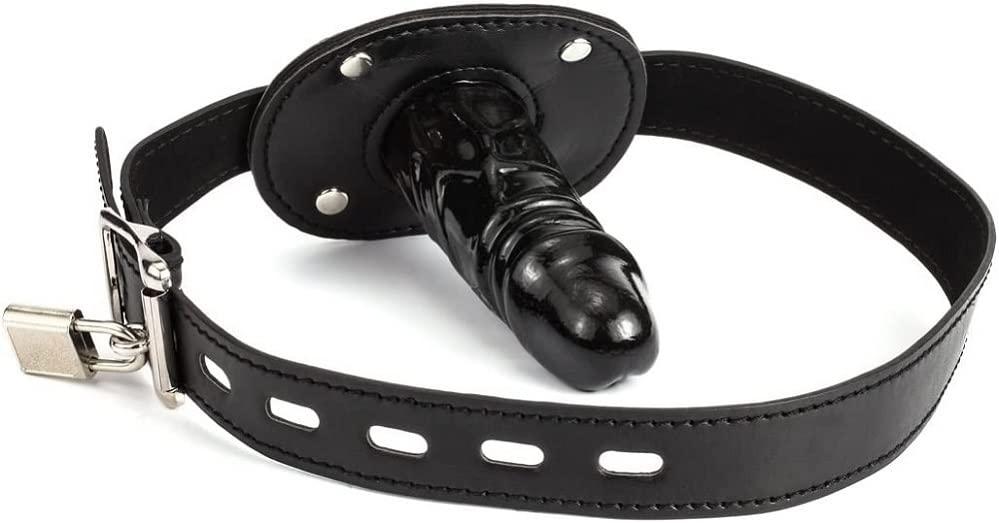 Internal Dildo Mouth Gag Black