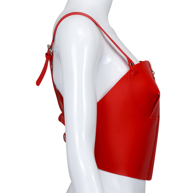 Ruby Red Zipped Corset