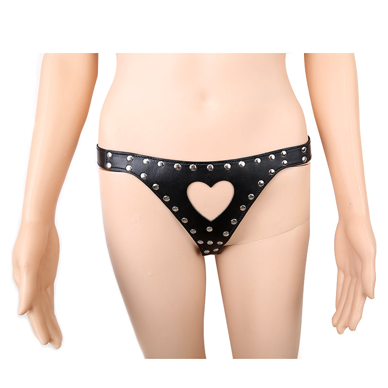 Faux Leather Fetish Bra and Thong 2 Piece