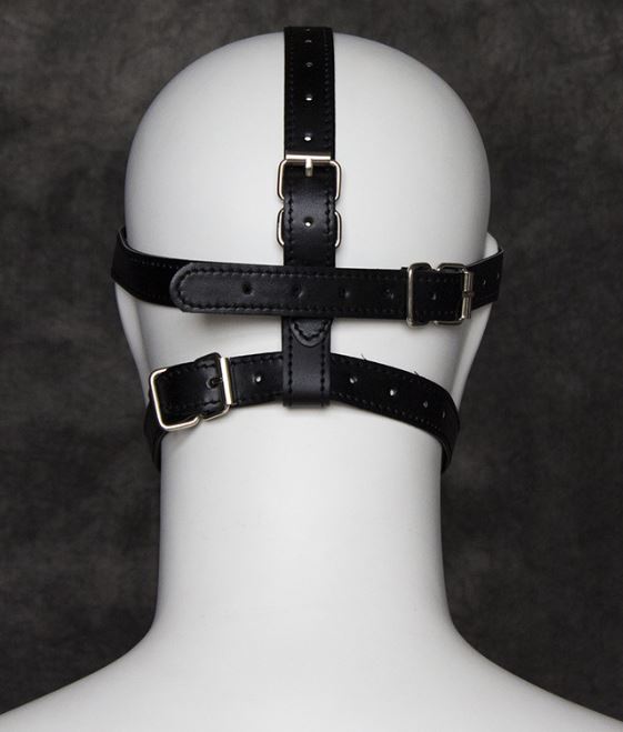 Blindfold and Vented Ball Gag Face Harness