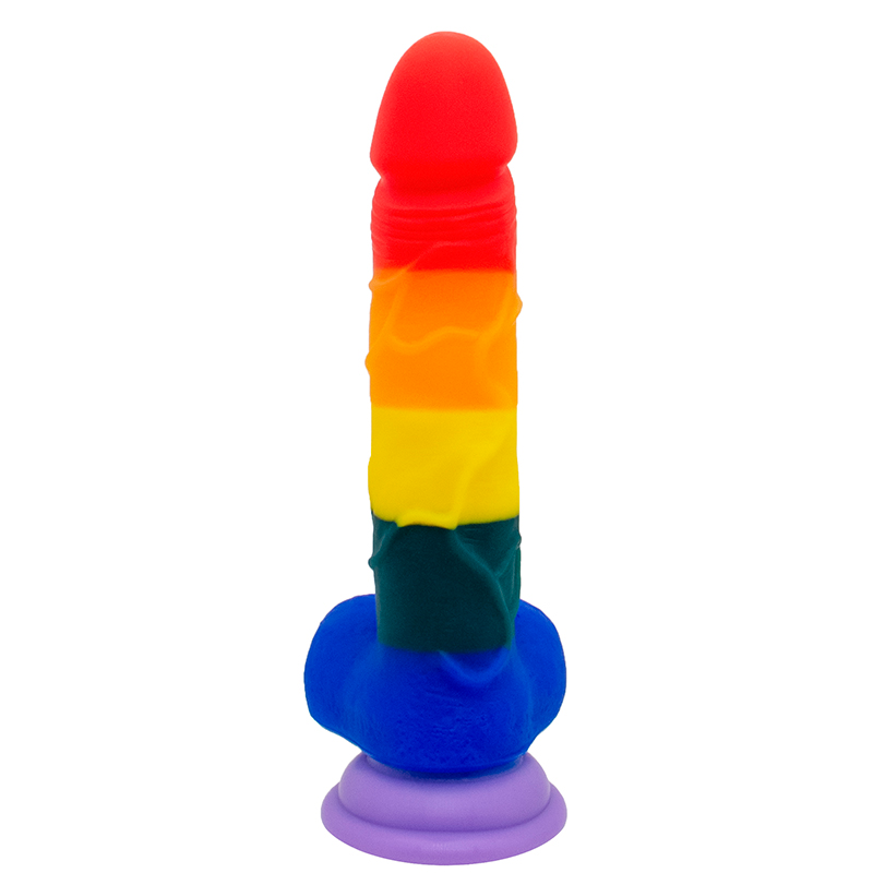 PRIDE Rainbow Silicone 8 Inch Dildo