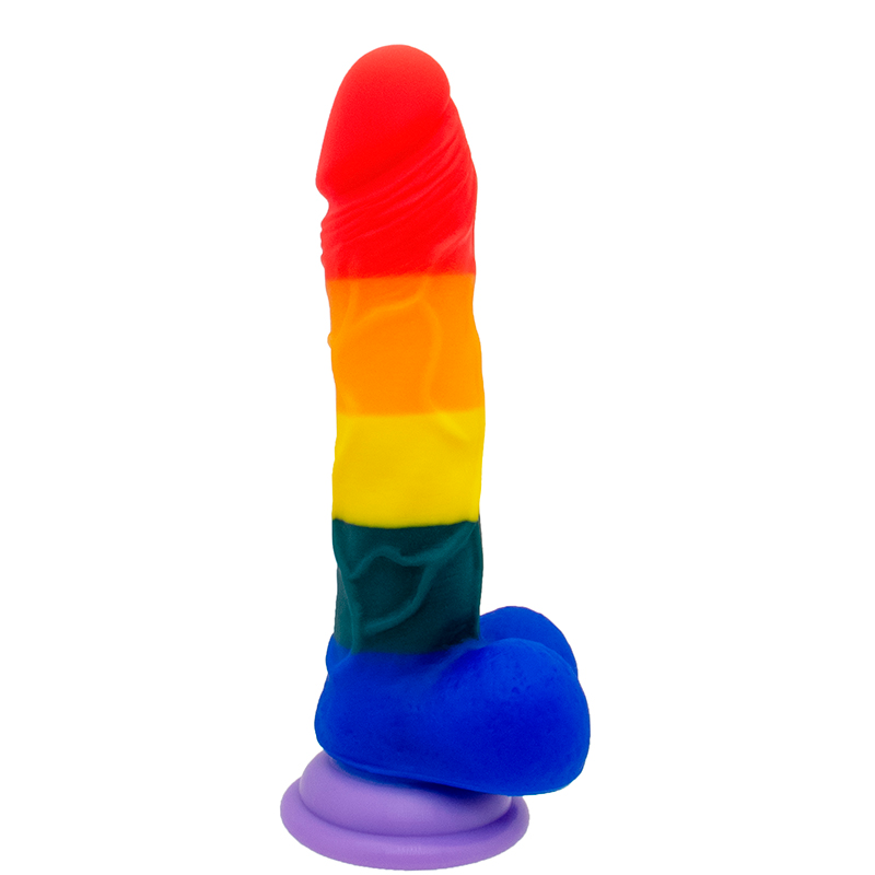 PRIDE Rainbow Silicone 8 Inch Dildo