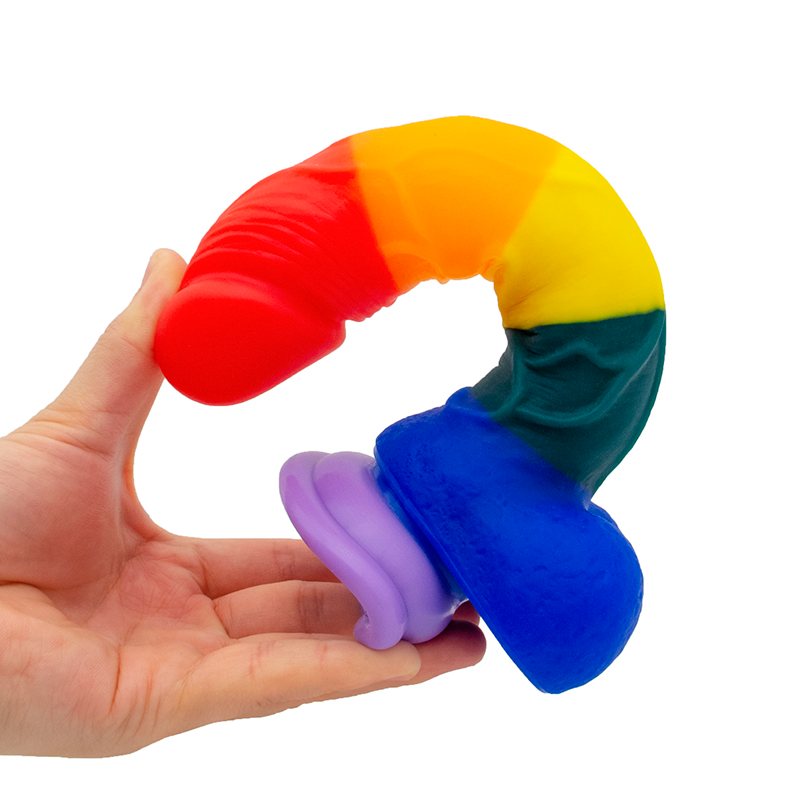 PRIDE Rainbow Silicone 8 Inch Dildo