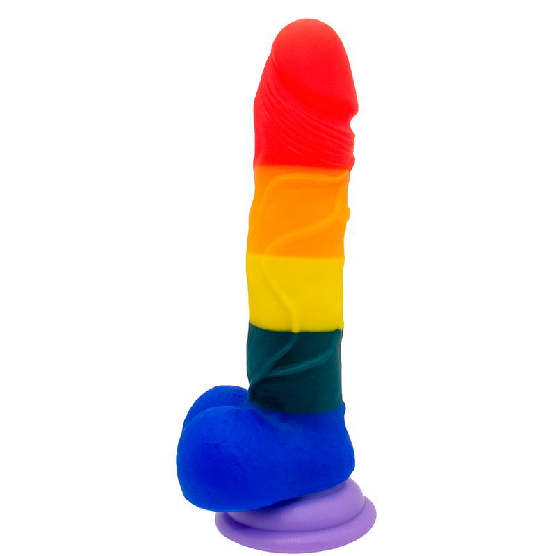 PRIDE Rainbow Silicone 8 Inch Dildo