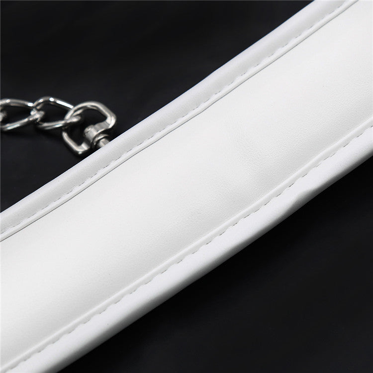 White BDSM Faux Leather Handcuffs