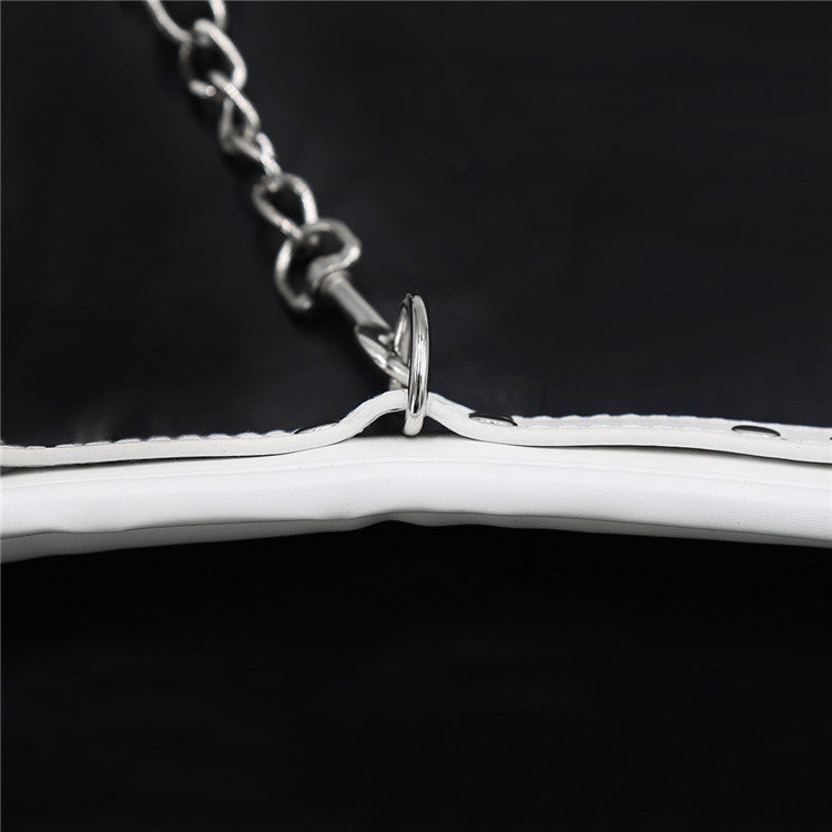 White BDSM Faux Leather Handcuffs