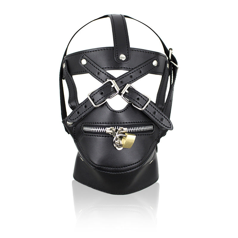 Sensory Deprivation Fetish Hood with Zipped Mouth