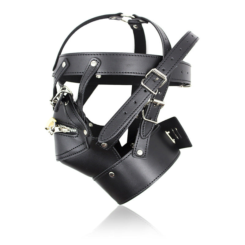 Sensory Deprivation Fetish Hood with Zipped Mouth