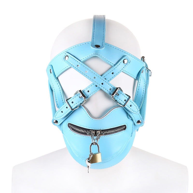 Sensory Deprivation Fetish Hood with Zipped Mouth