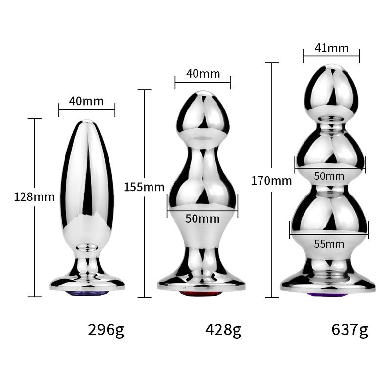 Shafted Bead Stainless Steel Butt Plug
