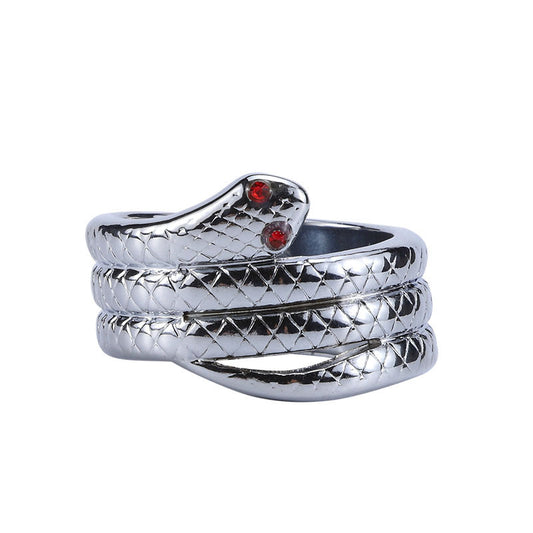 Stainless Steel Red Eyed Snake Penis Ring