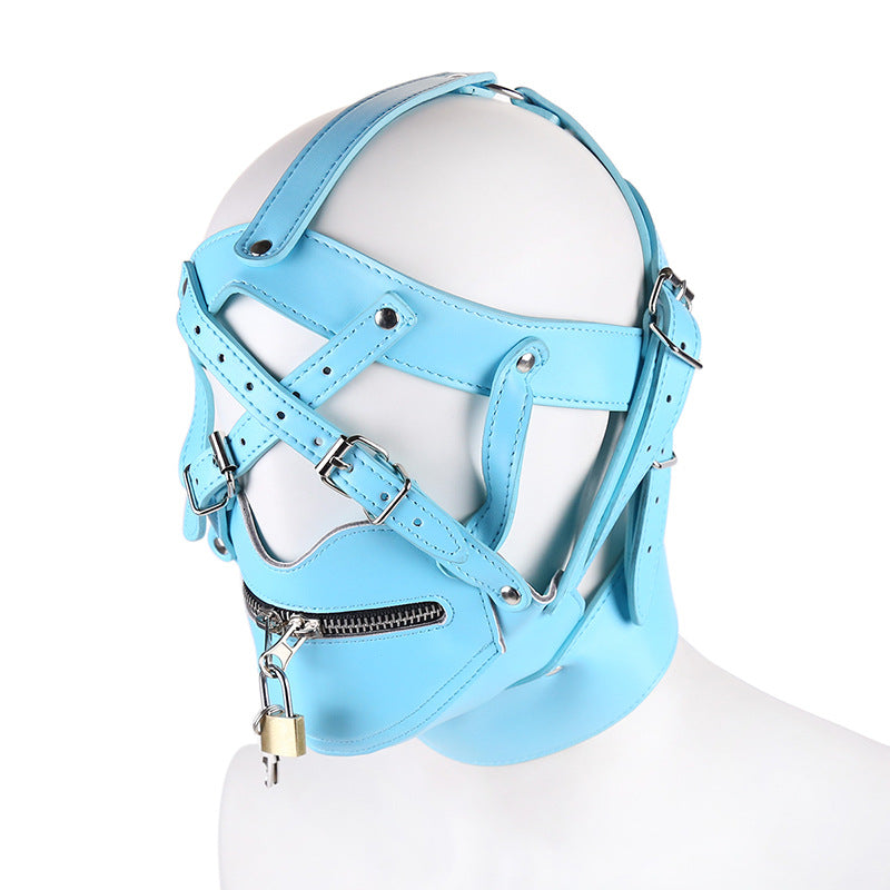 Sensory Deprivation Fetish Hood with Zipped Mouth
