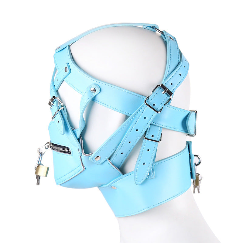 Sensory Deprivation Fetish Hood with Zipped Mouth