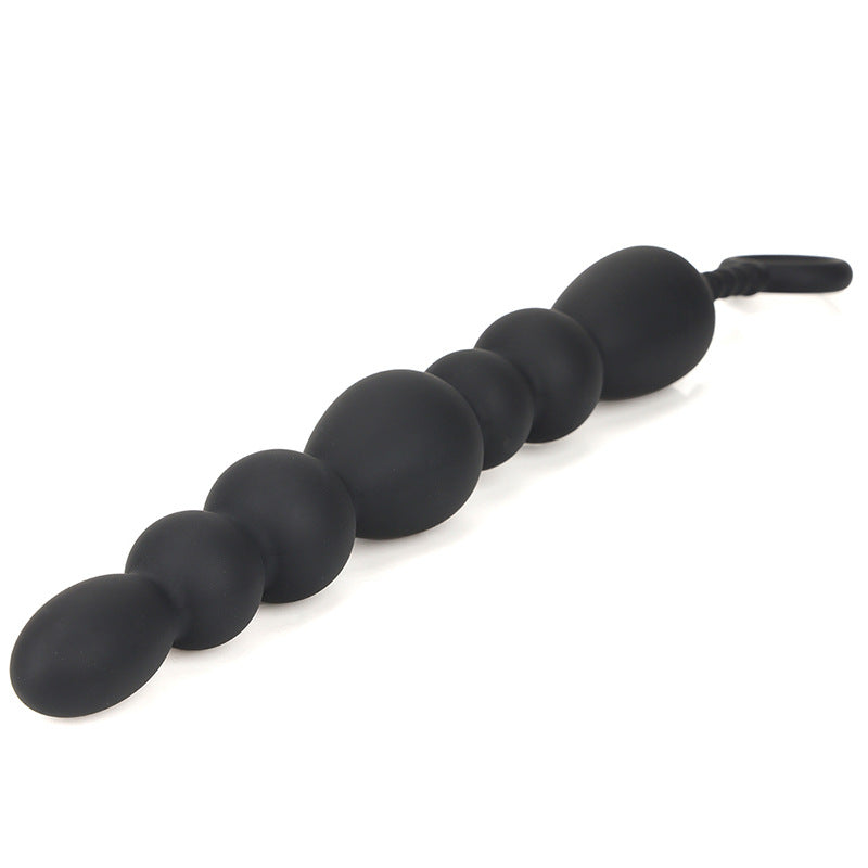 Black Silicone Beaded Booty Toy