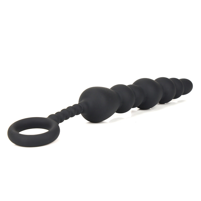 Black Silicone Beaded Booty Toy