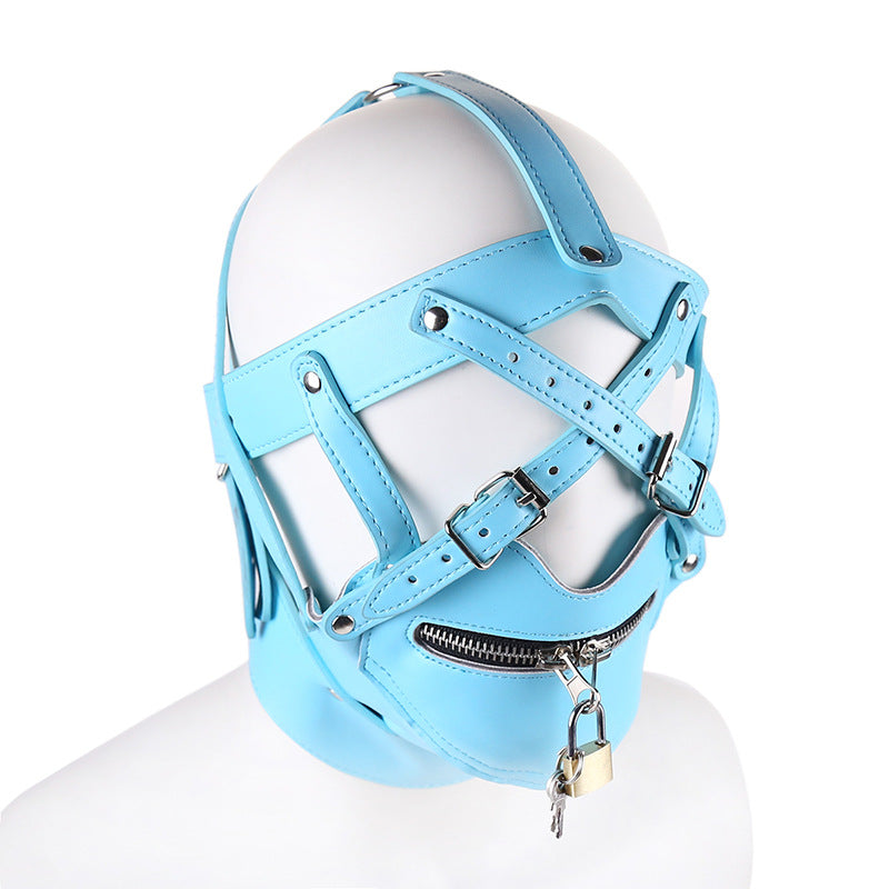 Sensory Deprivation Fetish Hood with Zipped Mouth