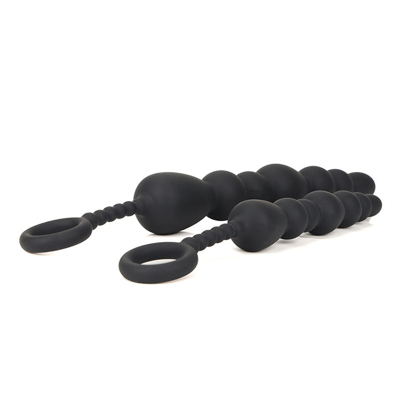 Black Silicone Beaded Booty Toy
