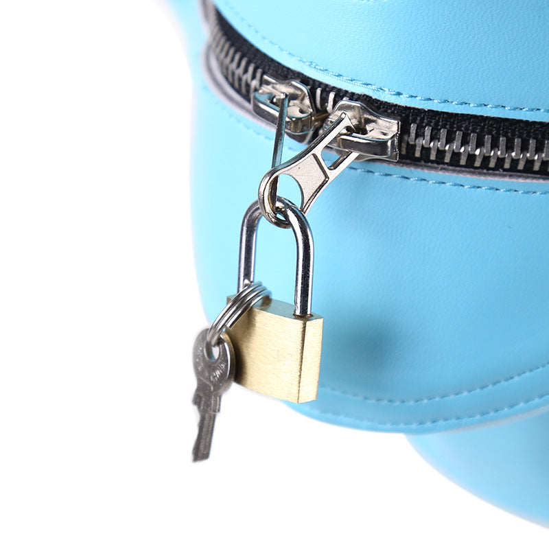 Sensory Deprivation Fetish Hood with Zipped Mouth
