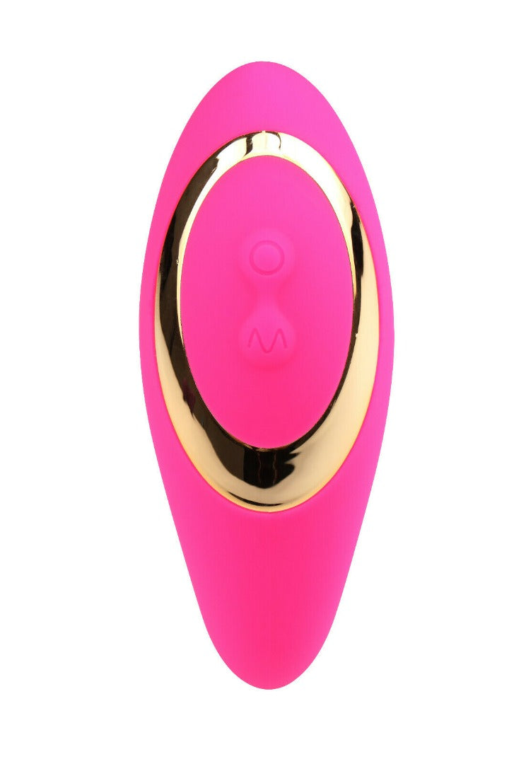 Double Ended Vibrator Curved G-Spot & Clitoral Sucking Vibrating Dildo Pink
