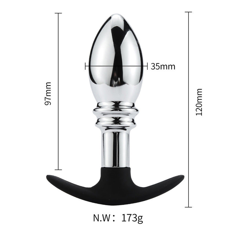 Ripple Rim Stainless Steel Butt Plug