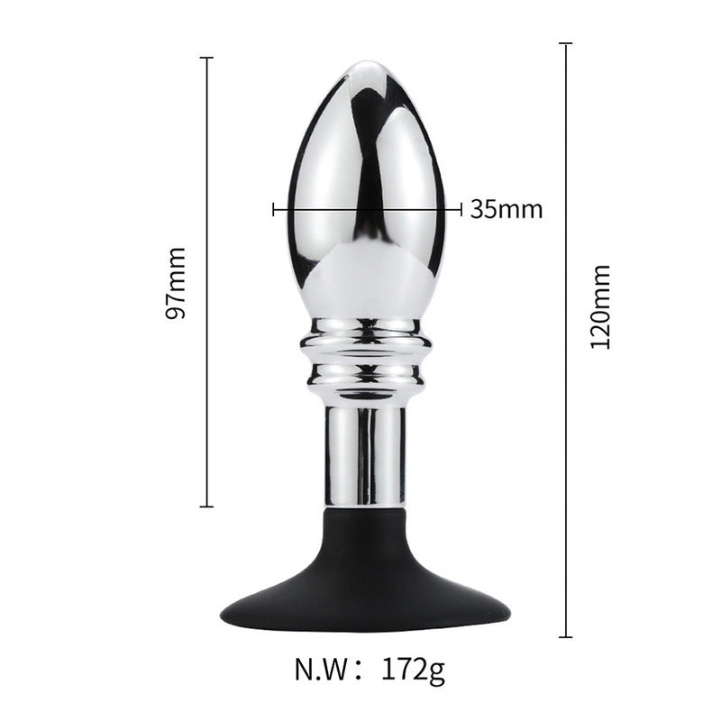 Ripple Rim Stainless Steel Butt Plug