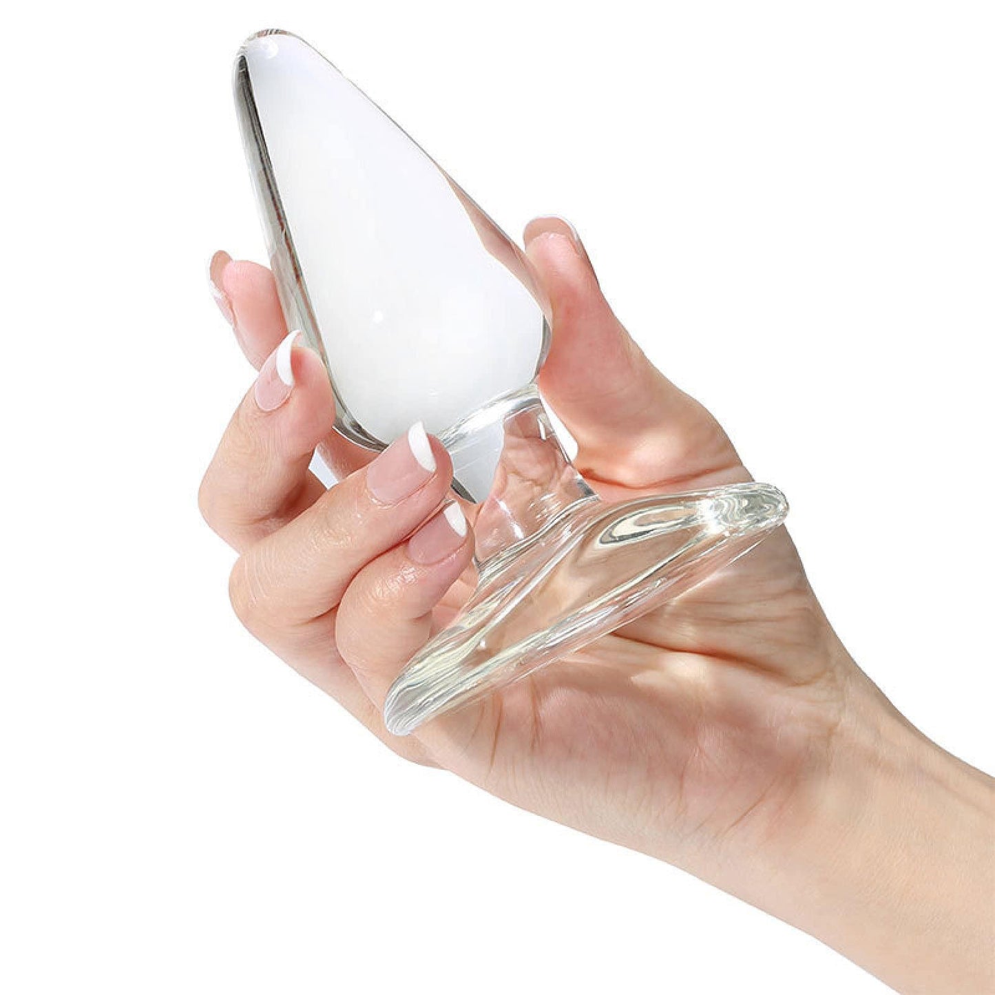 Glacier Glass Slim Butt Plug Lace and Leather Glacier Glass Slim Butt Plug Lace and Leather