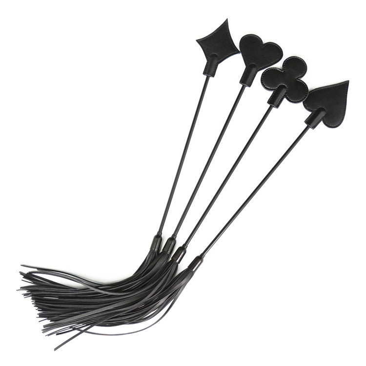 Black Novelty Spanking Crop with Tassels