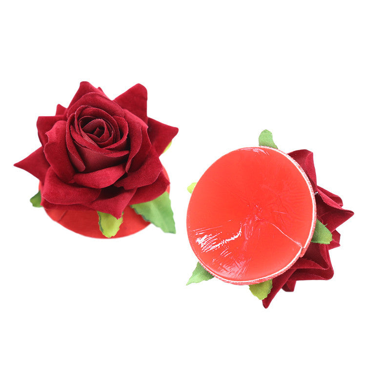 Red Velvet Blooming Rose Nipple Pasties
