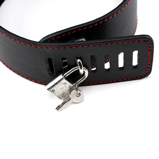 Padlocked Faux Leather Fetish Collar