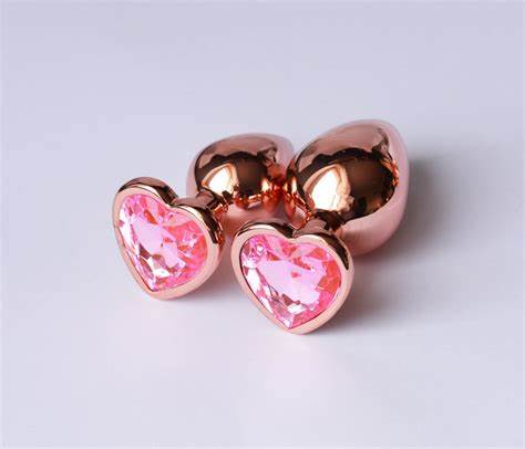 Jewelled Rose Gold Aluminium Butt Plug Set (3 Piece)