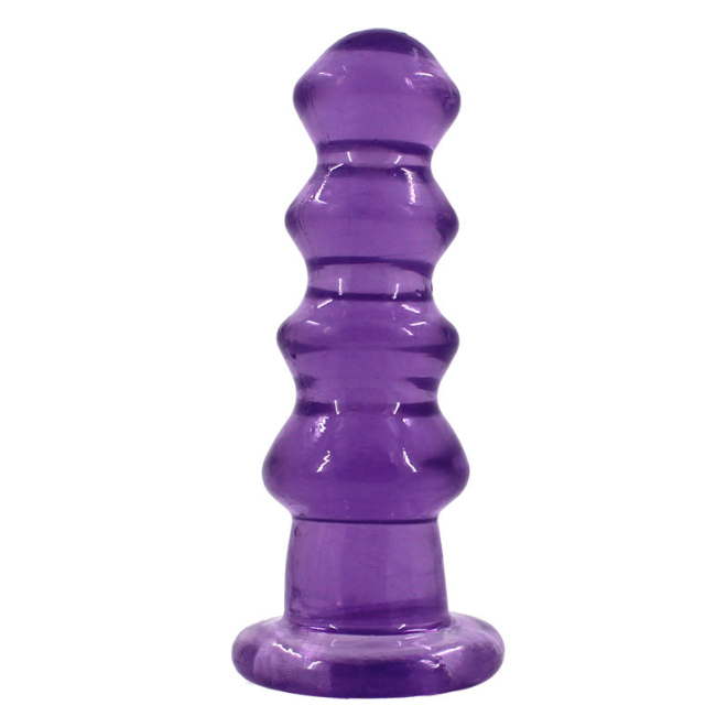 Purple Booty Hunter Silicone Beaded Butt Plug