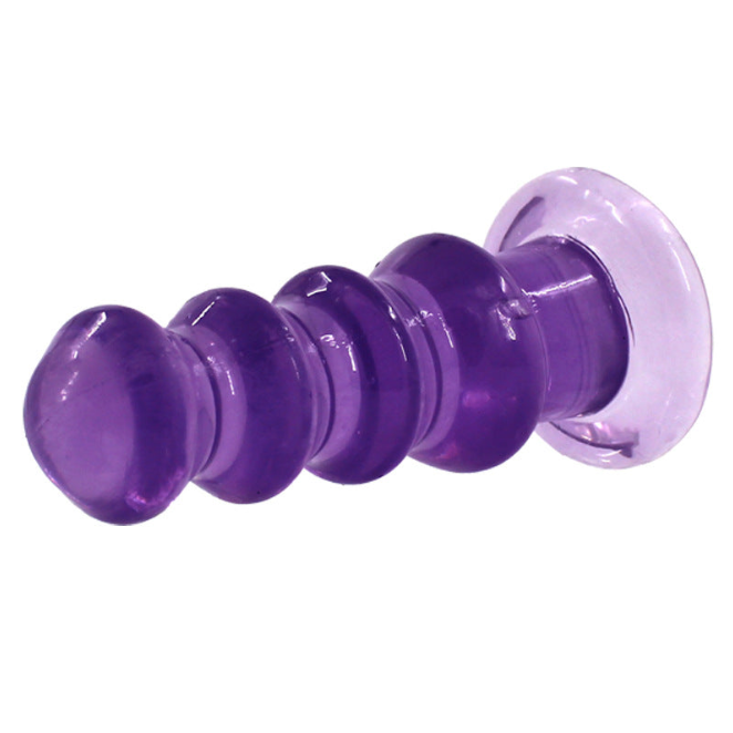 Purple Booty Hunter Silicone Beaded Butt Plug