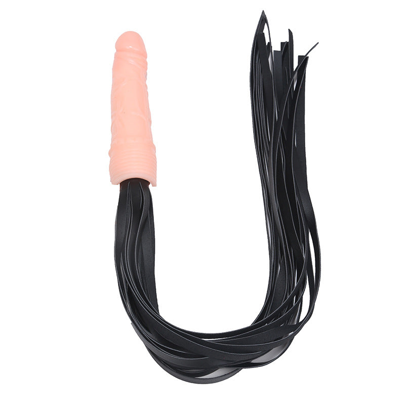 Silicone Dildo with Faux Leather Tail Whip