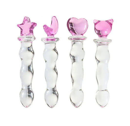 Beaded Sensual Glass Dildo