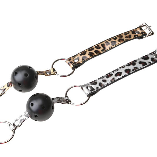 Gold Animal Print Ball Gag