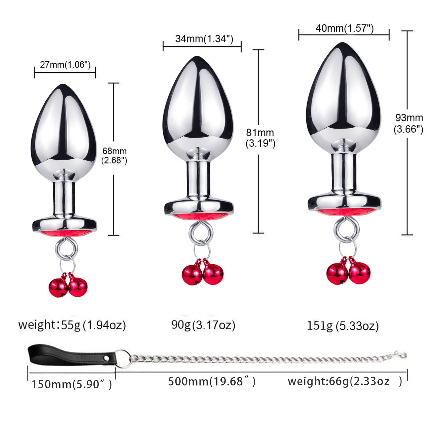 Anal Butt Plug with Detachable Lead
