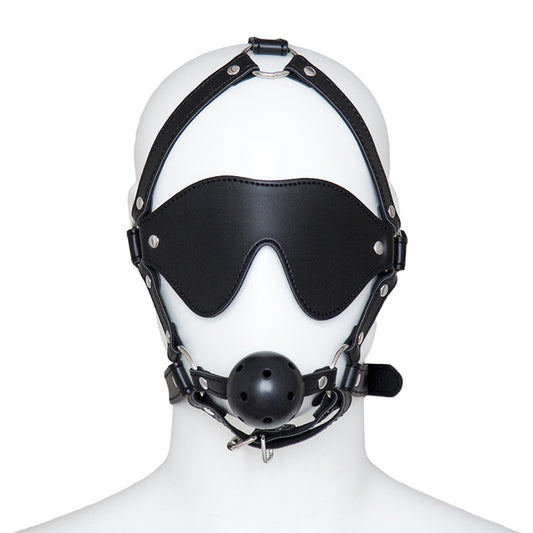 BDSM Blindfold and Gag Face Harness