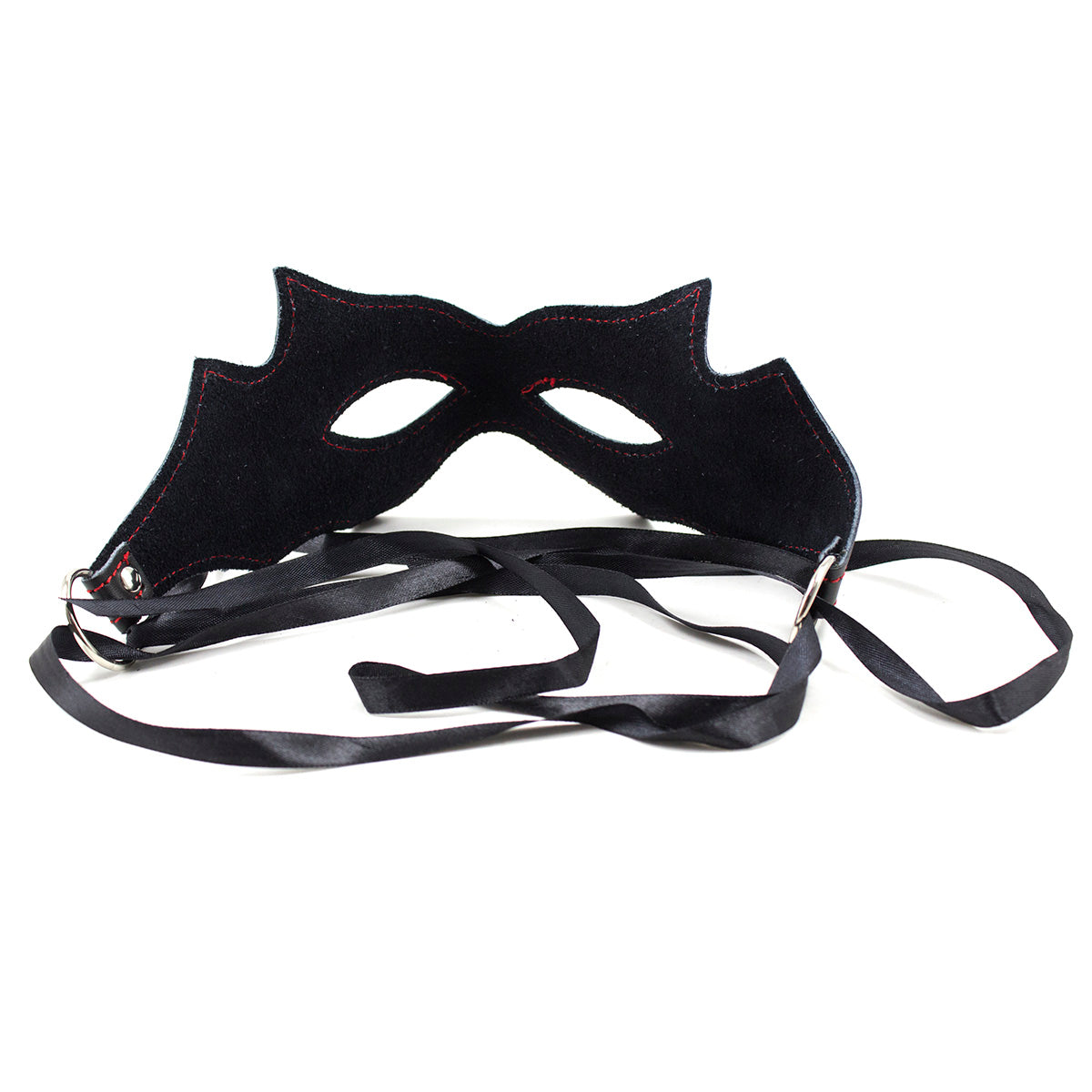 Black and Red Bondage Bat Eye Mask 