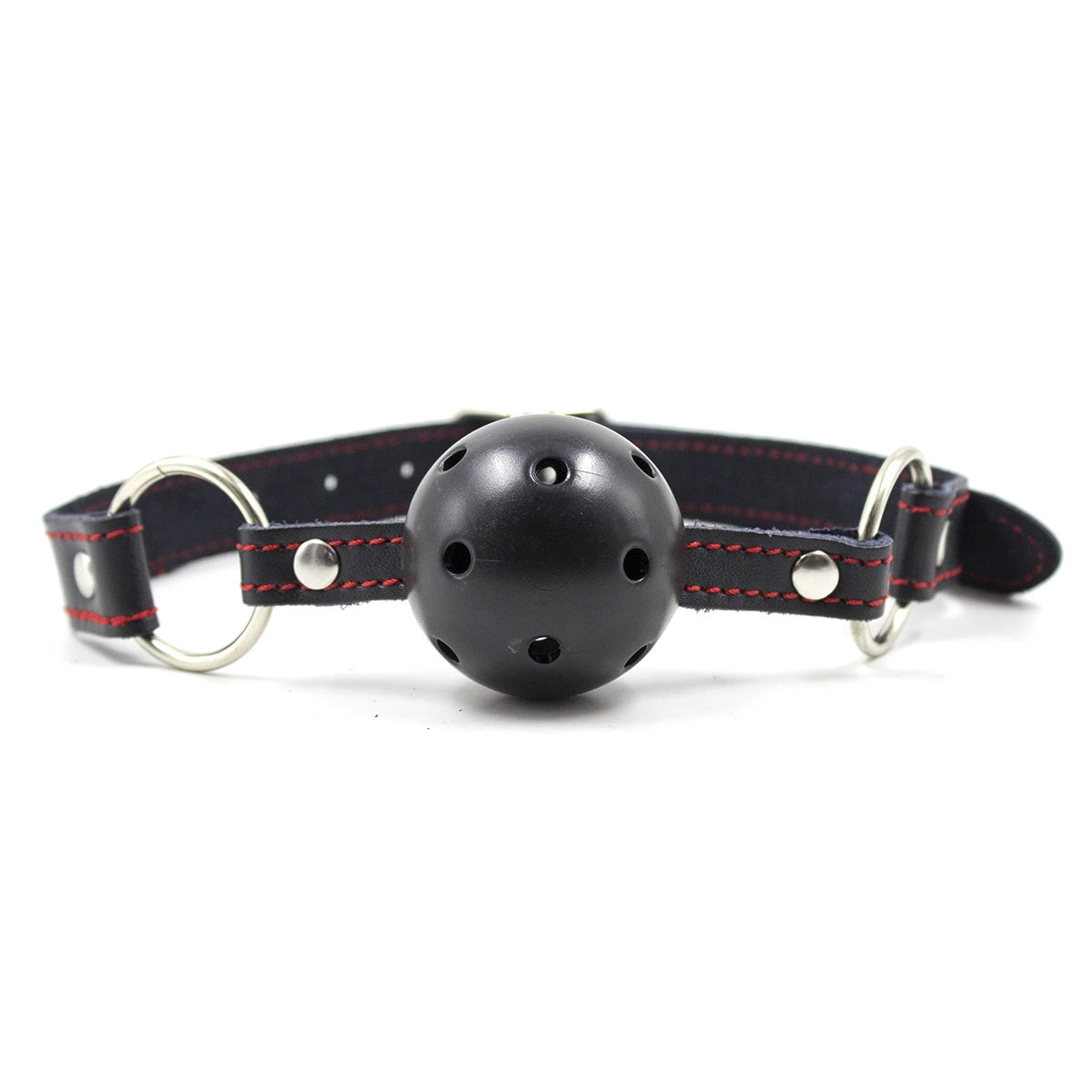Black and Red Bondage Vented Ball Gag