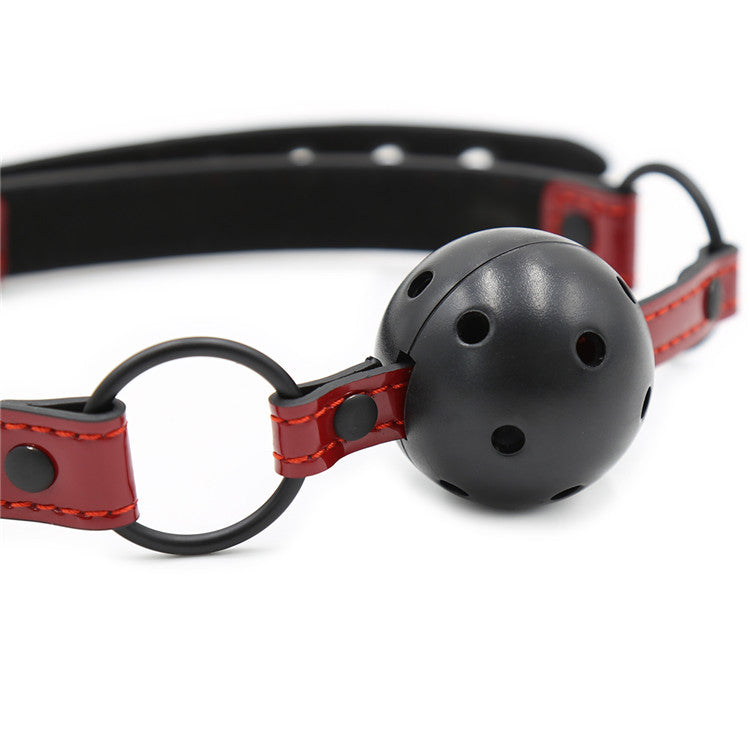 Black and Red Vented Beginners Ball Mouth Gag 