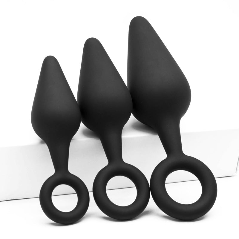 Pull Ring Silicone Butt Plugs - Set of 3