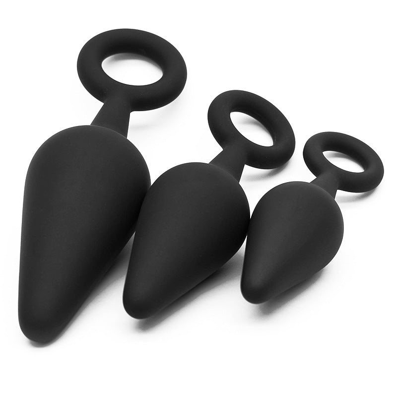 Pull Ring Silicone Butt Plugs - Set of 3