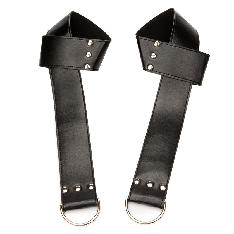 Black Faux Leather Hanging Handcuffs