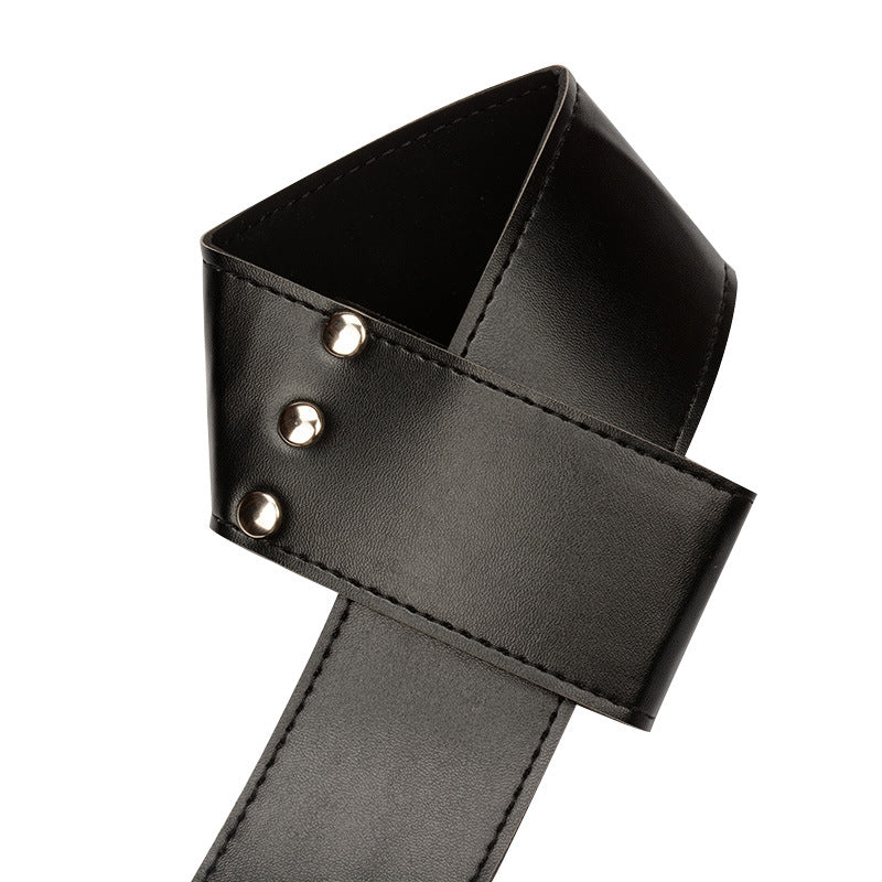 Black Faux Leather Hanging Handcuffs