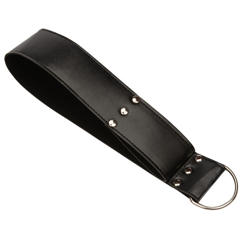 Black Faux Leather Hanging Handcuffs