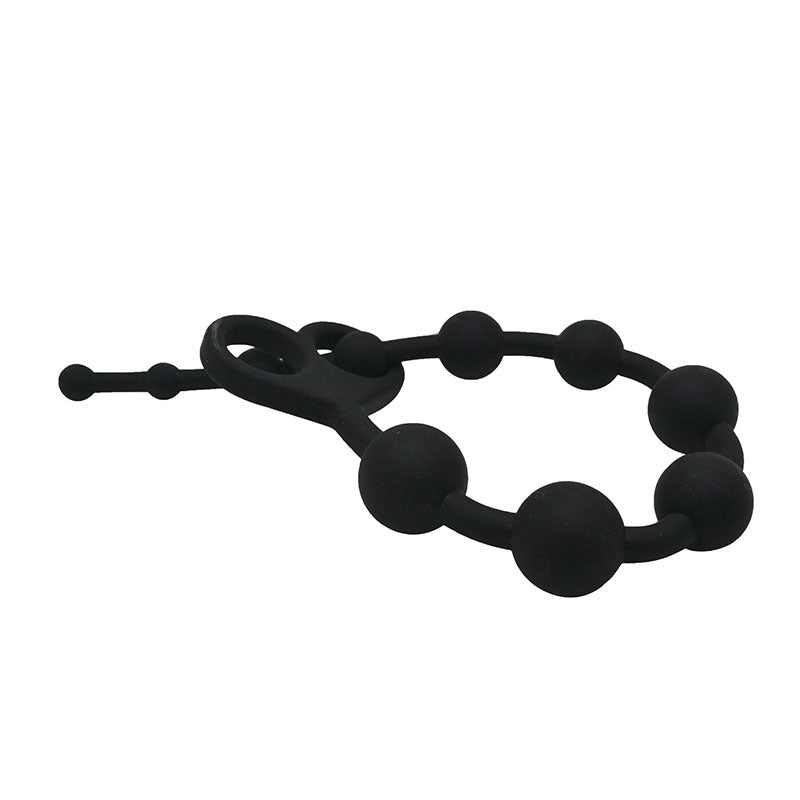The Silicone Anal Beads with Two Hole Pull Ring
