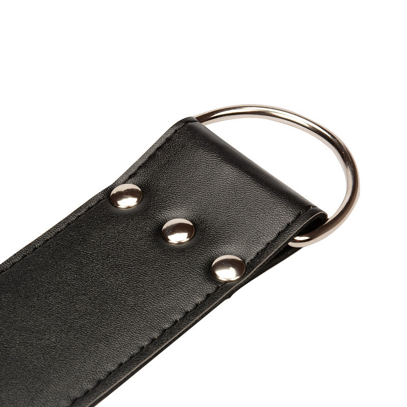 Black Faux Leather Hanging Handcuffs