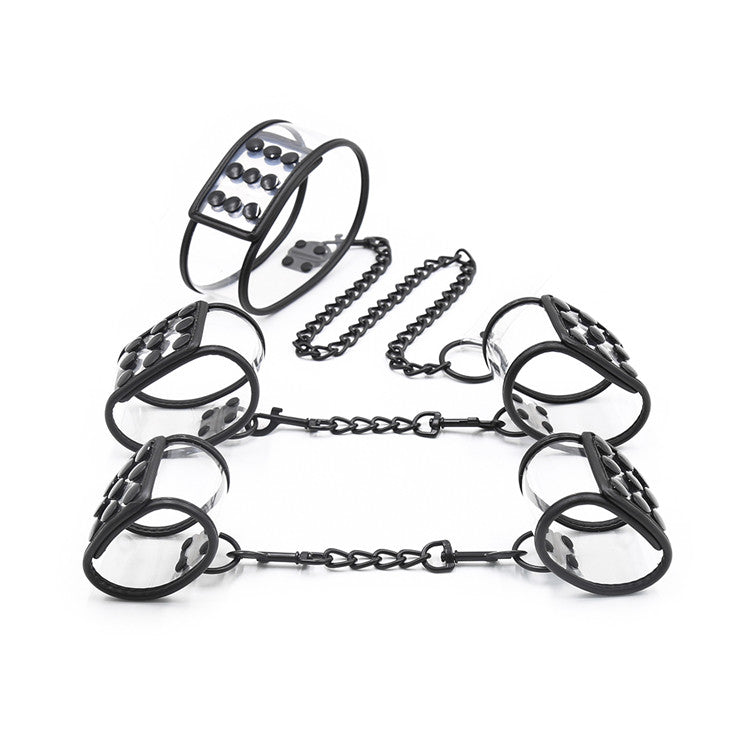 Body Restraint Box 5 Cuffed Full Body Restraint System – Lace and Leather